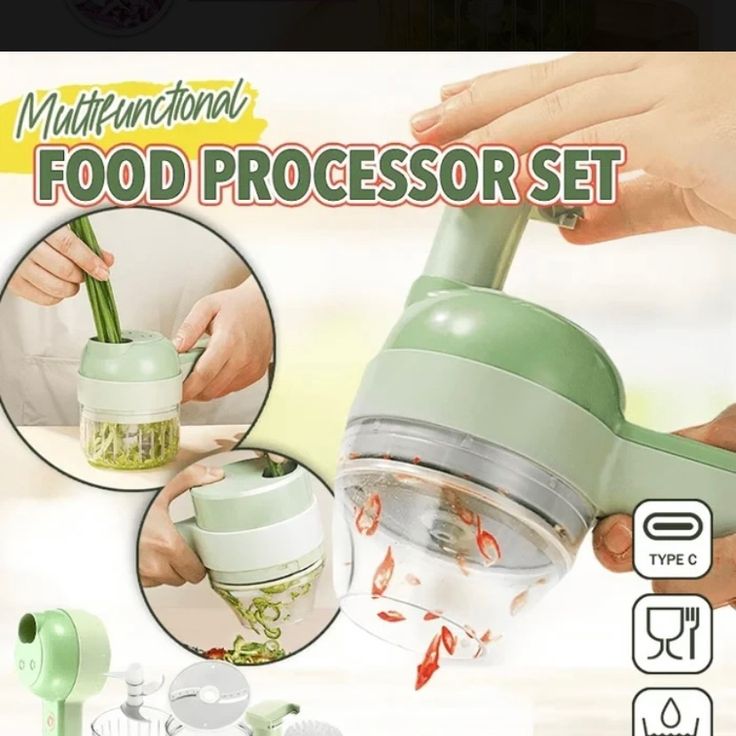 4 in 1 Portable Electric Vegetable Cutter Set