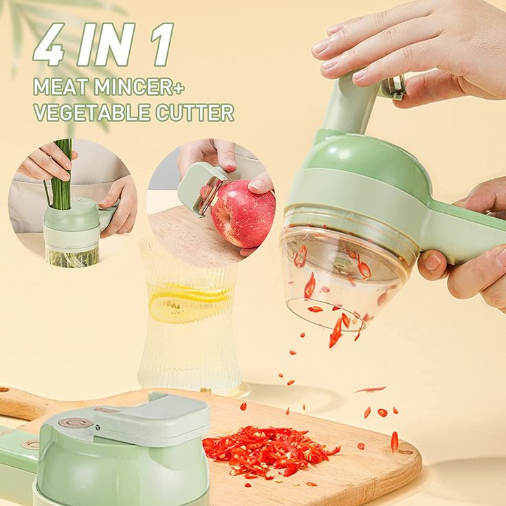 4 in 1 Portable Electric Vegetable Cutter Set