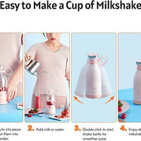 MIXEN Fresh Juice Portable Blender, 350ML Smoothie Blender Bottle, Grinder For Smoothie or Shakes, Baby Food, Personal Mixer, Mini Juicer Travel/School/Office/Workout/Travel Use